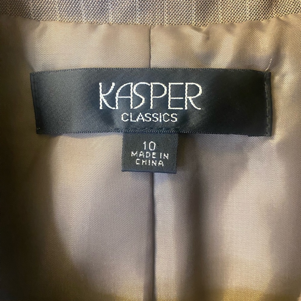 Kasper Classics Three Button Brown Blazer and Skirt Set - Picture 2 of 12